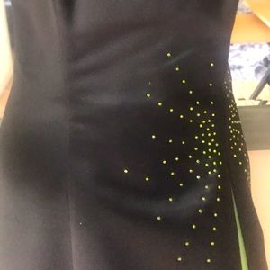 Black and Neon Green Dress
